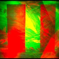 The Magnitude is Green, luminaria collage photo print, 2008.