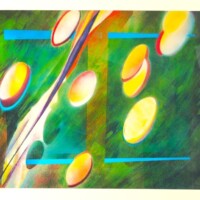 Light paintings and collages Terry W Scales - Flickering Light - acrylic on board