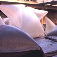 Market 70 Exhibition: soft geometry cityscape. Terry W Scales resumé 1959-71